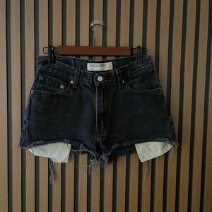 Levi's Black 505 Regular Fit Cotton Denim Jeans Shorts  29
